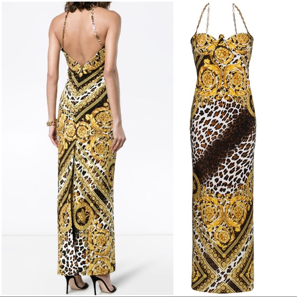 versace leopard dress